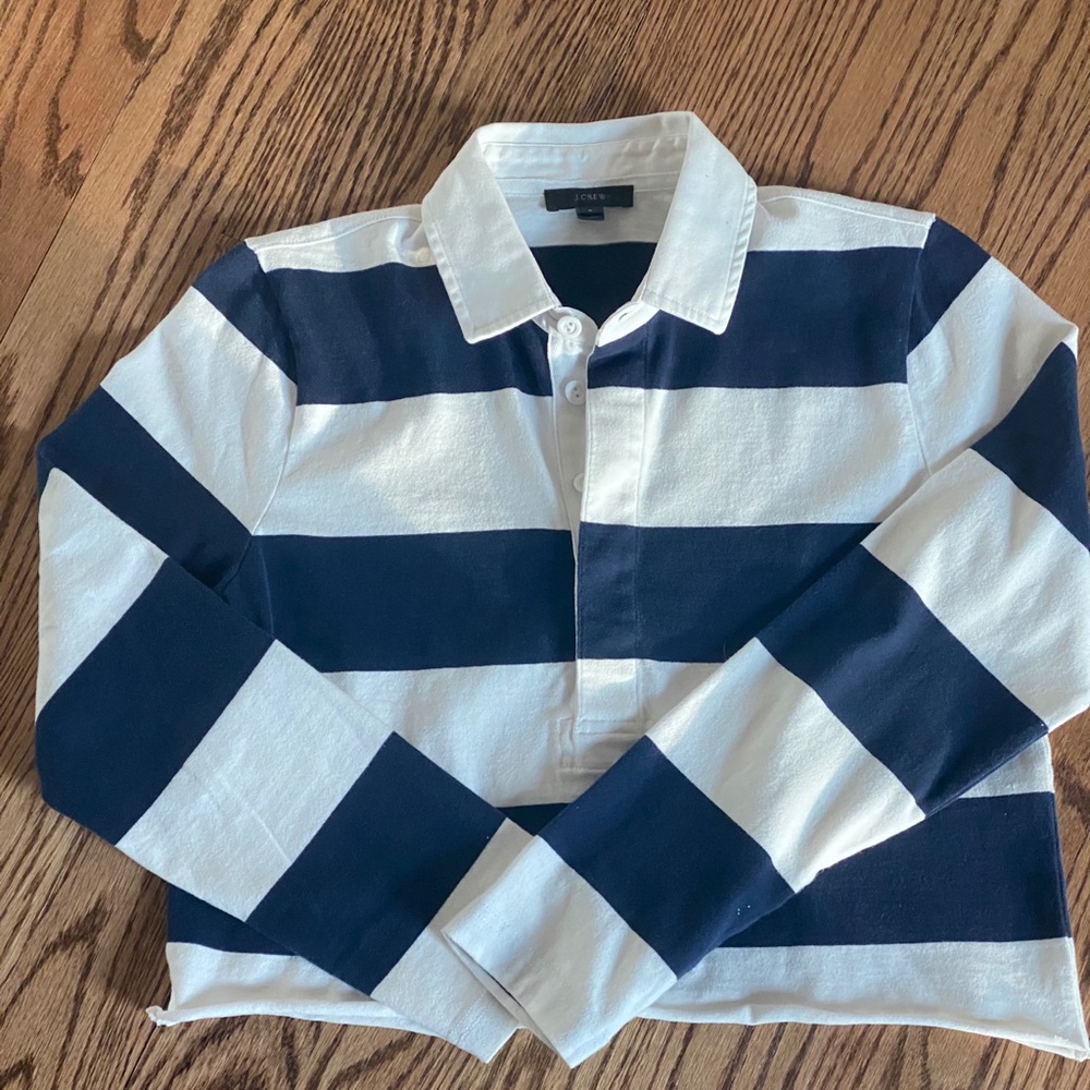 collard stripped crop top
